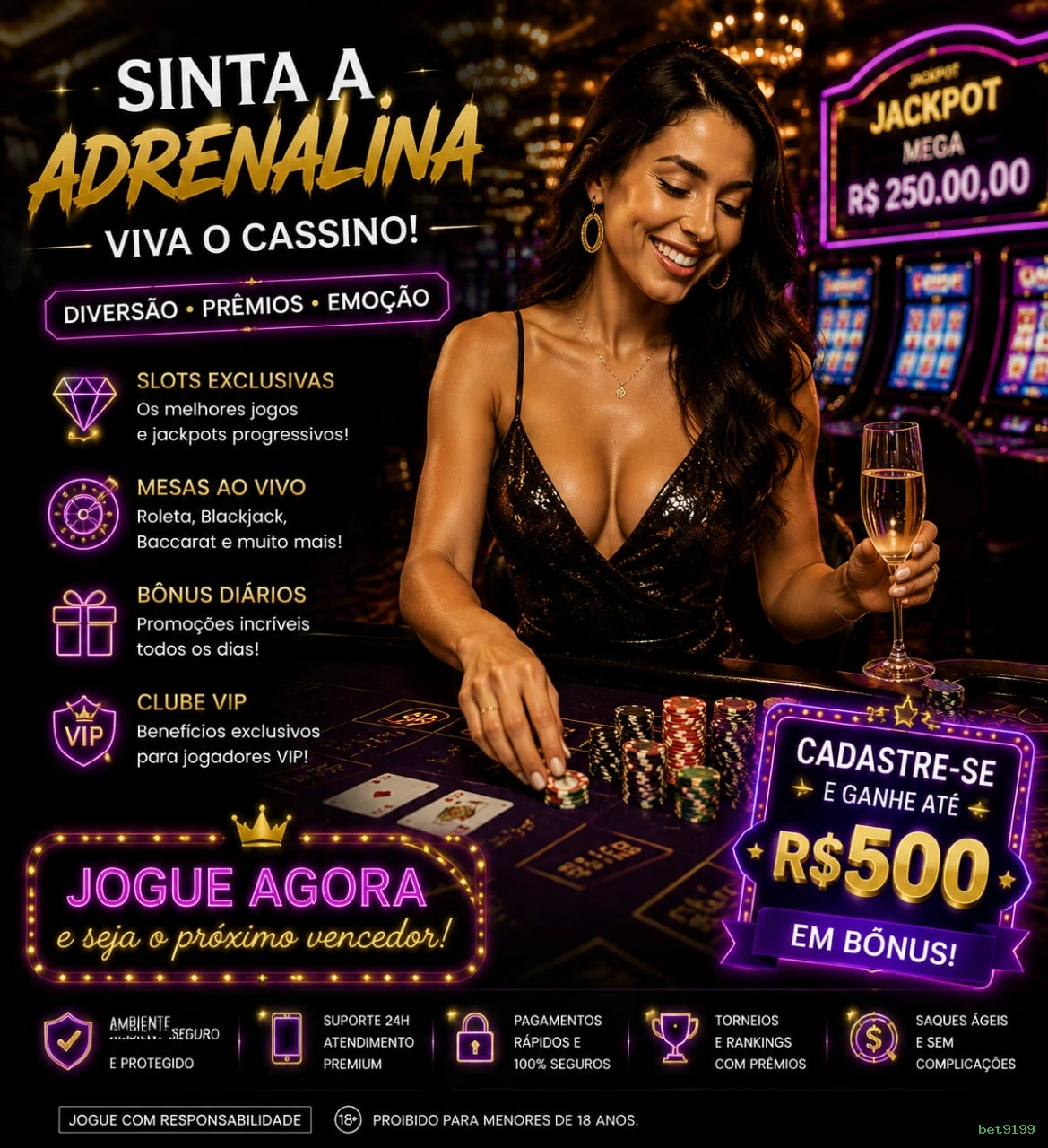 bet9199 - Entre no Jogo e Ganhe Muito no Cassino Online Mais Seguro do Brasil!
